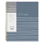 Blue Sky Life Note It 2023 Weekly and Monthly Planner Notes, 8.5" x 11", Flexible Cover, Wirebound, Steel Blue Signature Stripe (139481-23)