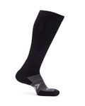 Thorlos Men's 12 Hour Shift Thick Padded Over-The-Calf Work Socks, Black/Grey, Extra Large