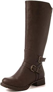 GLOBALWIN Women's Knee High Boots Riding Boots For Women, 21yy10 Brown, 6.5