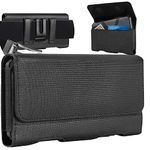 Mopaclle Holster for iPhone 15 15 Pro, 14 14 Pro, 13 Pro 13, 12 Pro 12, Galaxy S23 S22 S21 S20 S8 S9 Nylon Cell Phone Case with Belt Clip Belt Holder Pouch Cover (Fits w/Phone Commuter Case on) Black