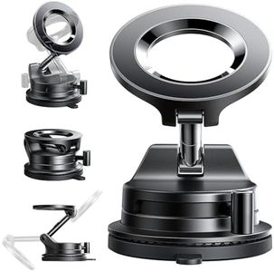 LISEN for MagSafe Vacuum Suction Car Mount [Upgraded 82+LBS] 360 Adjustable Vacuum Magnetic Phone Holder, Super Strong Suction Cup Phone Mount for Dash, for iPhone 16 Pro Max 15 14 13 12 Plus Mini