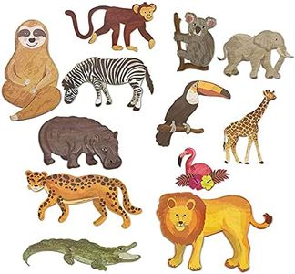 Jungle Animal Safari Paper Cutouts for Home and Party Decor (12-Count)