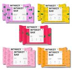 Monkey Bar - Assorted Energy Bars - 10 Bars, 40 G Each, Just 4-6 Plant-Based Ingredients, Healthy & Clean Protein Snack, Zero Added Sugar, Dairy Free, No Artificial Sweeteners, Vegan - 400 Gm