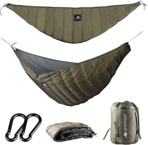 AYAMAYA Ultralight Hammock Underquilt for Camping Backpacking, 3 Season Under Quilt UQ for Single Person Hammock Warm Under Blanket Sleeping Bag Bottom Insulation - Hammock Camping Essential Gears