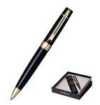 Sheaffer 300 Black Lacquer Signature gold mid band and Gold plated Appointments Ballpoint Pen + Matching Pouch