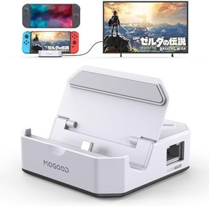 MOGOOD USB C Docking Station Type C Hub Switch 2 TV Dock Docking Station with HDMI,2 USB 3.0,100W PD, 1000M Ethernet Compatible with Switch, Mobile Phones