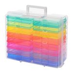 Plastic Photo Box Storage 16 Cases with Removable Dividers for Organizing Photographs, Stamps, Stationery, Jewellery, Seed, Toys, Arts and Craft.