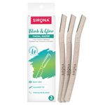 Sirona Face Razor for Women Facial Hair - Pack of 3 | Instant Glow & Painless Hair Removal | German Blades | For Eyebrows, Upper Lip, Chin, Peach Fuzz, Forehead, Unibrow, Sideburns