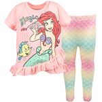 Disney Princess Ariel Toddler Girls Crossover T-Shirt and Leggings Outfit Set Pink 4T