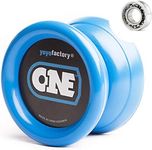 YoyoFactory ONE Yo-Yo - Blue (Modern Spinning yoyo, Beginner to pro, 2 Different Level Ball-Bearings Included, Comes with String)