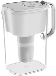 HOMEWATER 10-Cup Pitcher Filter (White) – BPA-Free, High-Capacity 2.4L Pitcher with Fast-Flow Carbon Filter, Wide Mouth for Easy Pouring, Removable Filter Replacement, Locking Lid, and Dishwasher-Safe