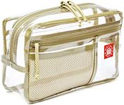 Rough Enough Clear Toiletry Bag for Traveling Women Travel Size Toiletries Makeup Cosmetic Organizer Large Stiff