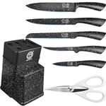 XYJ Knife Block Set, Stainless Steel Black Knives Set with Knife Holder Stand, Professional Chef Knife Kit for Home Kitchen, Meat Cleaver Vegetable Slicing Cooking Knife Set