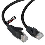 rhinocables CAT5e High-Speed Ethernet Patch Network Cable for LAN — Snagless Cable with RJ45 Connector Lead — Ideal for Internet, Router, Modem, Smart TV, PC & Laptop (3m, Black)