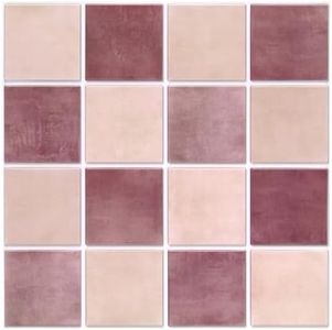 Commomy Peel and Stick Tile, Stick on Tiles Backsplash for Kitchen and Bathroom, PVC Wall Tiles Interior Decor(30x30cm, 10 Sheets, Matte Rose Pink)