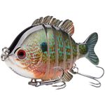 BASSDASH SwimPanfish Multi Jointed Panfish Bluegill Swimbaits Hard Topwater Bass Lures Fishing Lure Crank Saltwater 3.5in/0.85oz