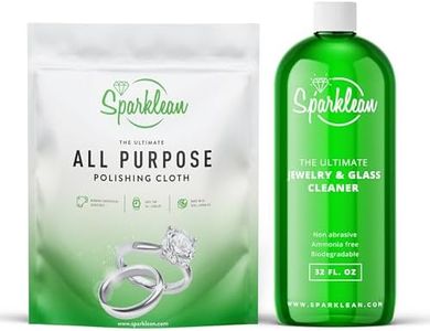 Sparklean Ultimate Shine Kit for Jewelry & Eyeglasses - Eco-Friendly Scratch Remover & Anti-Fog Cloth for Precious Metals & Lens Care | Lemon Oil Infused | 32 oz | Made in USA