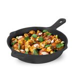 The Indus Valley Super Smooth Cast Iron Fry Pan/Skillet With Long Handle|Medium,25.4Cm/10Inch,1.7Ltr,2.4Kg|Induction Friendly|Nonstick Pre-Seasoned,100% Pure & Toxin Free,No Chemical Coating,Black