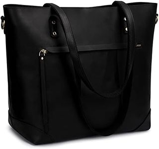 S-ZONE Vintage Genuine Leather Shoulder Bag Work Totes for Women Purse Handbag with Back Zipper Pocket Large