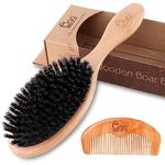 BLACK EGG Boar Bristle Hair Brush for Women Men Kid, Soft Natural Bristles Brush for Thin and Fine Hair, Restore Shine and Texture, Set includes Bamboo comb and 3 hair ties