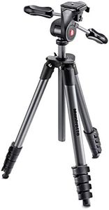 Manfrotto Compact Advanced Aluminium Tripod with 3-Way Head MKCOMPACTADV-BK (Load Capacity Upto 3kg),Black
