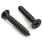 #8 x 1" Xylan Coated Stainless Flat Head Phillips Wood Screw (100 pc) 18-8 S/S Black Xylan Coating Choose Size by Bolt Dropper