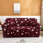 Story@Home Sofa Cover 3 Seater | Elastic Sofa Cover | Polyester | (190 x 230 x 50 cm, Maroon) Durable and Stylish Anti Slip Sofa Cover, Anti-Slip Sofa Cover for Living Room