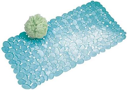 iDesign Pebblz Suction Non-Slip Bath Mat for Shower, Blue