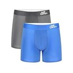 JustWears Everyday & Active Mens Boxer Briefs, 2 Pack | Breathable Anti-Chafe Underwear with Moisture-Wicking MicroModal Air Cool Fabric & PouchTech™ Support | Seamless Boxers for Men | Pants Gift