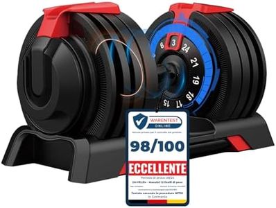 DH FitLife 24kg Manubri Regolabili da 3 a 24 kg con 12 Livelli di Peso, Set di Manubri con Piastre di Peso, Manubri Corti Regolabili, Pesi Variabili 12 in 1 (2 Pezzo - 24KG X 2)