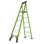 Little Giant MightyLite 8' Fiberglass Stepladder - Hi-viz Green, 375 lb Rated