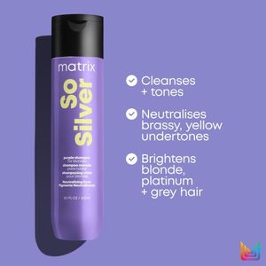 Matrix So Silver Shampoo 300ml – Neutralizes Yellow Tones