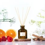 PRISTINE Swiss Château/Inspired by Hilton Reed Diffuser - Home & Bathroom | Fresh Cut Rose, Tangerine, Cedarwood Oil Reed Diffuser Set | Oil & Reed Diffuser Sticks, Home & Office Decor, Fragrance Gift