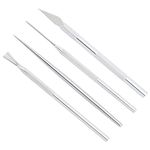 UNICRAFTALE 4Pcs Pottery Clay Sculpting Modeling Tool Sets 13.5-39mm Detail Tools Stainless Steel Pottery Sculpture Feather Wire Texture Tool Steel Craft Kit for Sculpture Pottery