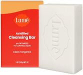 Lume Acidified Body Cleansing Bar - 24 Hour Odor Control - Removes Odor Better than Soap - Moisturizing Formula - Formulated Without SLS orParabens - OB/GYN Developed - 5 ounce (Clean Tangerine)