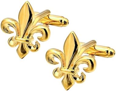 Bouton de Manchette Fleur de Lys Doré | Boutons de Manchette Classique et Elégant | Cadeau Chemise de Mariage pour Homme | Accessoires Hommes Design | Manches Mousquetaire Française Luxe Lys Doré