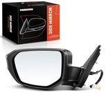 A-Premium Driver Side Power Door Mirror - Compatible with Honda Civic 2016-2021 - Heated Manual Folding Black Outside Rear View Mirror - Replace# 76208TBCA02ZA