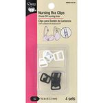 Dritz Maternity Bra Clips-White & Black 4 Sets 4, 3/8"