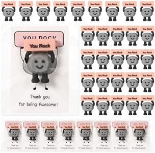 90 Pcs Positive Gifts Set You Rock Gift Include 30 Mini Rubber Rock Figures 30 Positive Cards 30 Package Bags Inspirational Gifts for Being Awesome Friend Employee Coworker Staff Teacher Team
