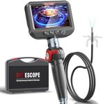 Ralcam Two-Way Articulating Borescope,4.3" IPS HD Industrial Endoscope, 8.5mm Flexible Snake Cable with LED Lights for Automotive/Plumbing/HVAC Inspection