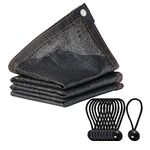 FQQWEE 6.5 ft x9.8 ft Sunblock Shade Cloth Net 70% UV-Resistant Fabric Mesh for Greenhouse Shade Cloth Taped Edge with Gromments Included 10pcs Ball Bungee