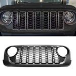 Front Grill Bumper Mesh Grille For Jeep Wrangler JK 2007-2017 upgrade to 2024 JL