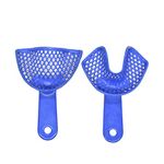 Professional Dental Plastic-Steel Impression Teeth Trays Blue 10pcs/Set (Small)