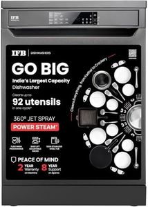 IFB 16 Place Settings with DeepClean® Technology Powered by AI Freestanding Dishwasher (Neptune VX16, Inox Grey, Largest Capacity Washes upto 92 Utensils, 70° Hot Water Wash)