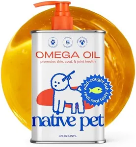 Native Pet Omega 3 Fish Oil for Dogs Supplement with Omega 3 EPA DHA, with Easy Serve Liquid Pump - Supports Itchy Skin & Mobility - Pollock & Salmon Oil for Dogs - Omega 3 Oil for Dogs - 16 oz