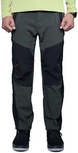 GOKYO K2 Cold Weather Trekking & Travel Pants Soft Shell Bonded Fleece Insulation Lining For Extreme Cold Weather, Windproof & Water Resistant. Ideal For Travelers - Olive-32