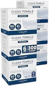 Clean Skin Club Clean Towels, 100% USDA Biobased Dermatologist Approved Face Towel, Disposable Clinically Tested Face Towelette, Facial Washcloth, Makeup Remover Dry Wipes, Ultra Soft, 300 ct, 6 pack