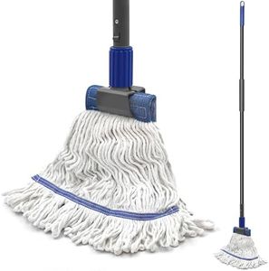 TidyBliss Industrial Mop Heavy Duty, 146 cm Long Handle Large Looped-End Commercial String Mop, Professional Dry Wet Cotton for Cleaning Concrete Tile Hardwood Floor Shop Office Garage