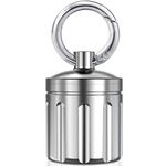 MEECN Waterproof Pill Organizer, Stainless Steel Pill Case, Keychain Pill Holder, Portable Pill Container Single Chamber Pill Box Outdoor Camping, Size: 1.2 x 1.2 x 1.65 inches