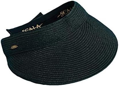 Scala Women's Paper Braid Visor, Black, One Size